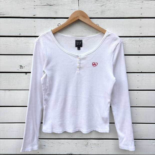 Gap 갭 헨리넥 골지 티셔츠