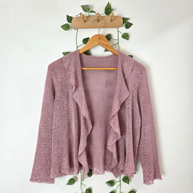 러플 디테일 오픈형 가디건