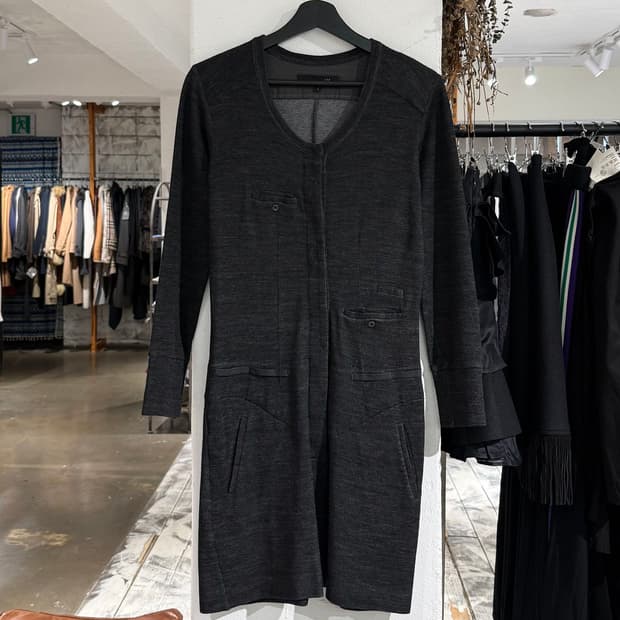 이자벨마랑 차콜 레인 울 포켓 미디 드레스
