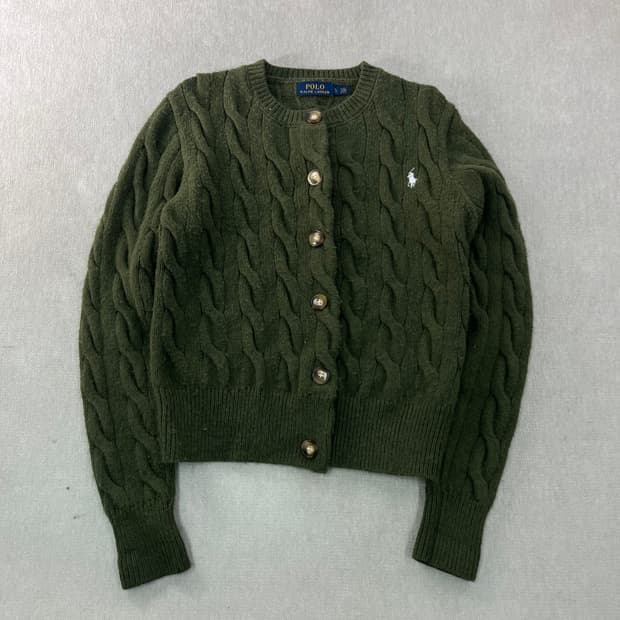 W100 폴로랄프로렌 꽈배기 카기 가디건