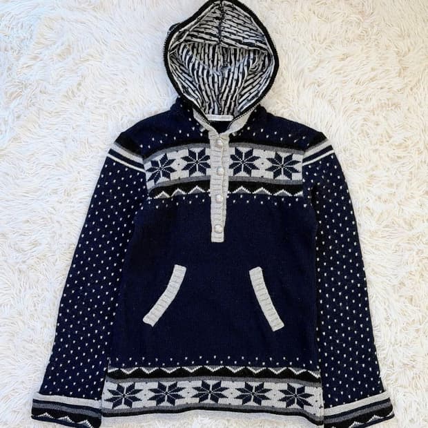 Hysteric glamour히스테릭 글래머 노르딕 후드 버튼 니트