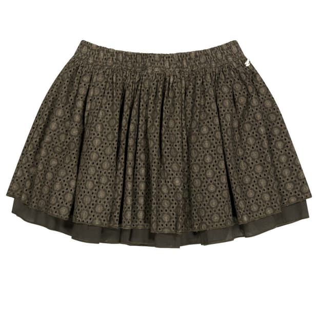 코이세이오 플라워 펀칭 스커트 브라운