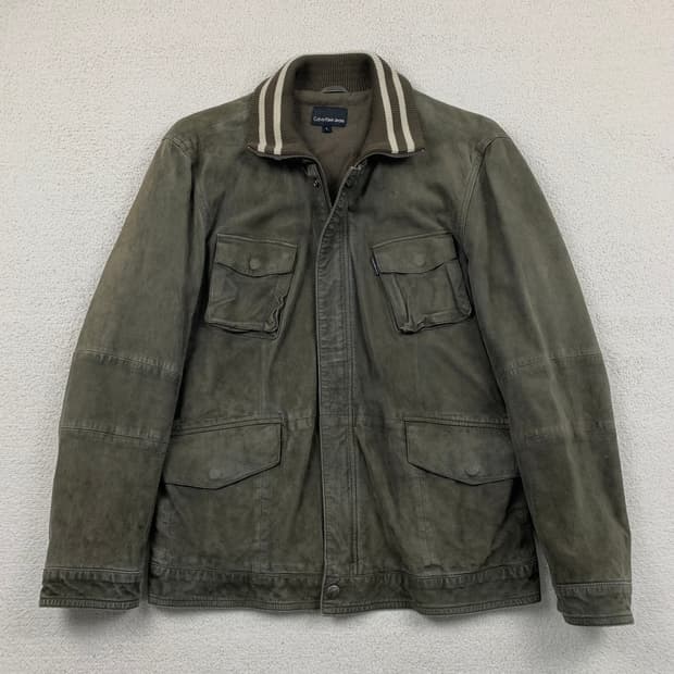 캘빈 클라인 염소가죽 스웨이드 필드 자켓 