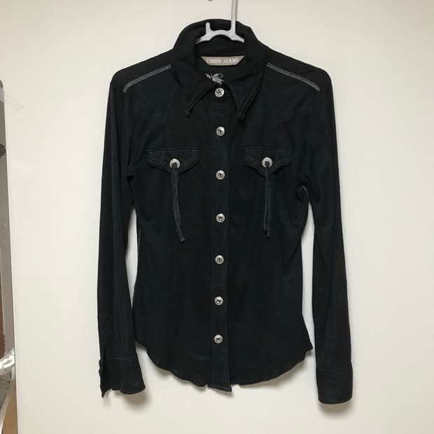 cook jeans y2k 디테일 벨루어 셔츠