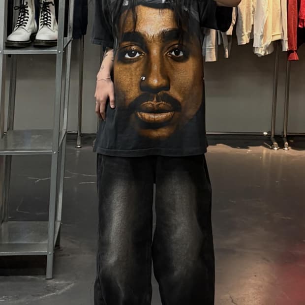 빈티지 힙합 투팍 샤커 그래픽 반팔 A3749