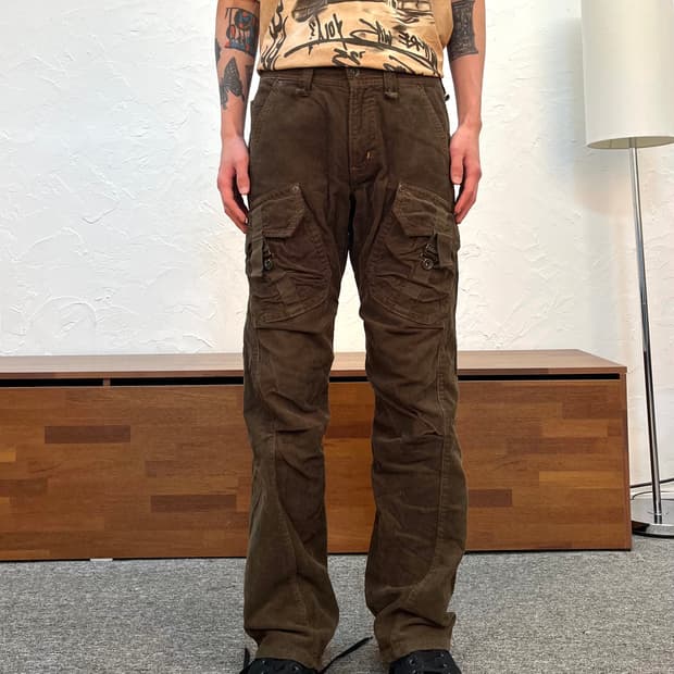 에드윈 코듀로이 카고 플레어 팬츠