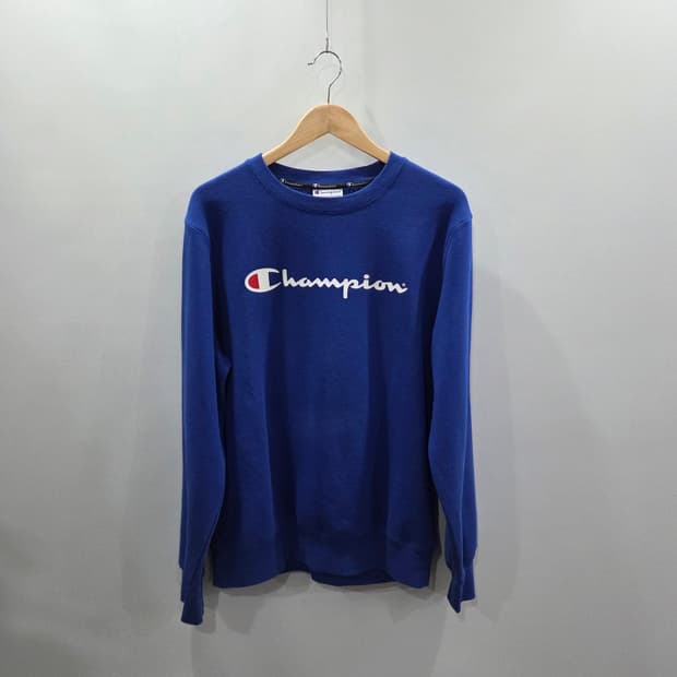 챔피온 스펠로고 프린팅 기모 맨투맨 L