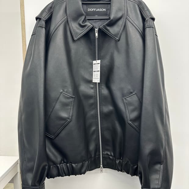 도프제이슨 오버핏 비건레더 보머자켓