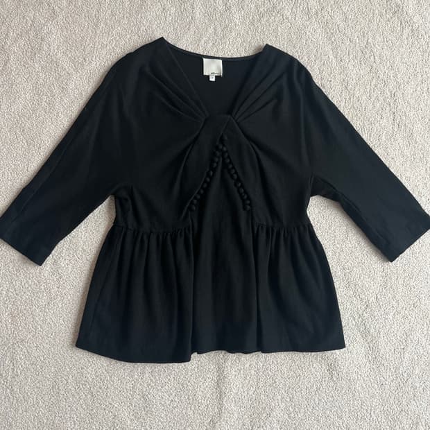 3.1필립림 블랙 울 블라우스