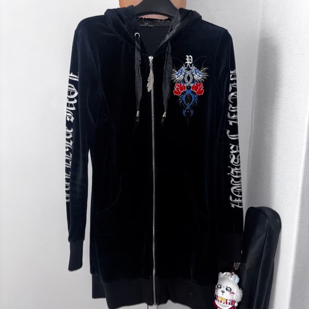 필립 플레인 벨벳 후드집업 원피스