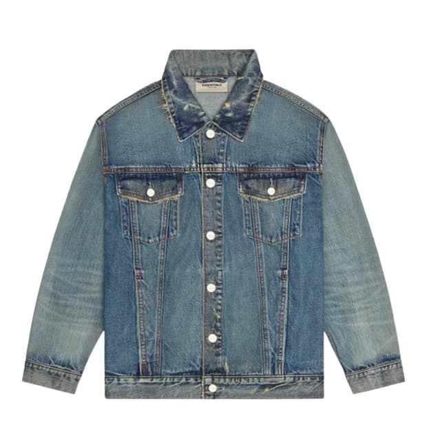 에센셜 데님 트리커 자켓 디스트레스드 인디고 L