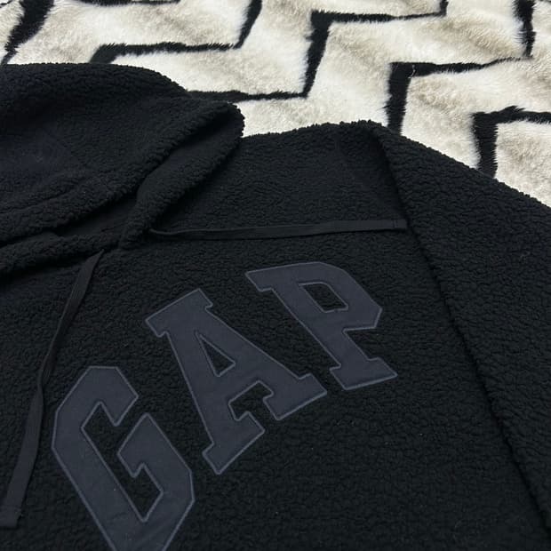 [실측XL]GAP 쉐르파 플리스 후드/블랙