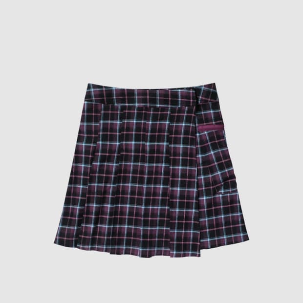 인앤양인하모니 랩플리츠스커트 체크