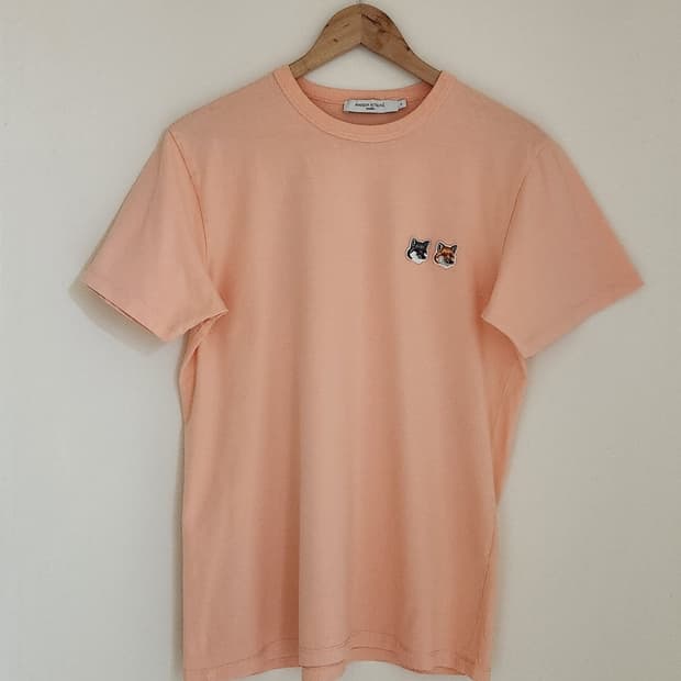 (상태최상)메종키츠네 더블 폭스헤드 반팔 티셔츠 공용(S)