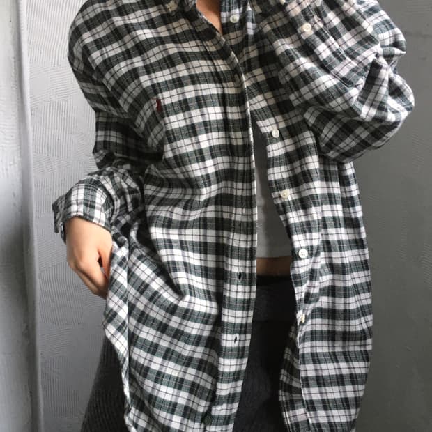 Polo 폴로 컨트리 90s 그린 체크 셔츠