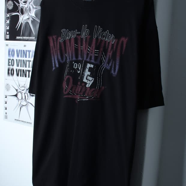 (L-XL) 에즈카톤 반팔 티셔츠 락티 프린팅 블랙 스트릿-H31702