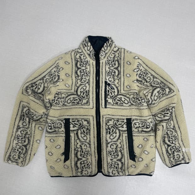 슈프림 리버서블 반다나 플리스 자켓 아이보리 L