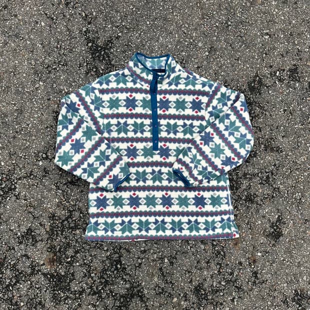 90s 빈티지 엘엘빈 노르딕 패턴 플리스 자켓