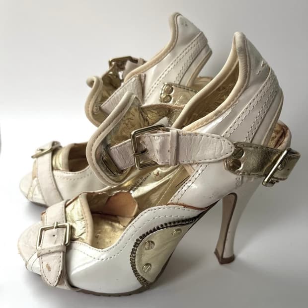 빈티지 버클 힐 구두