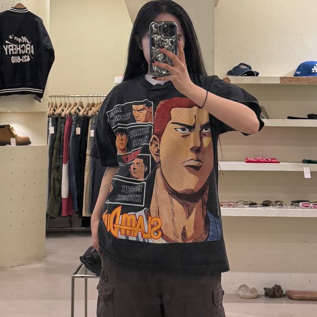 빈티지 슬램덩크 부틀렉 애니 그래픽 반팔 티셔츠 U1303