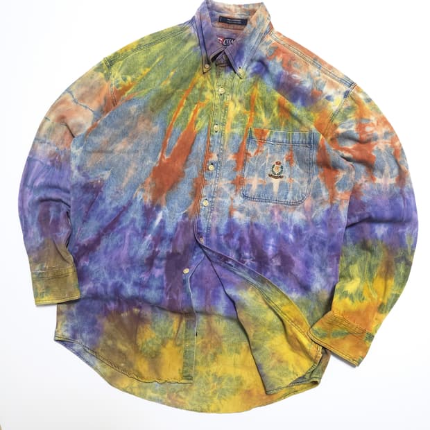 챕스 랄프로렌 90s 타이다이 데님 셔츠