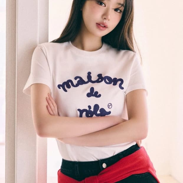 로라로라 자수 티셔츠 장원영티셔츠 M