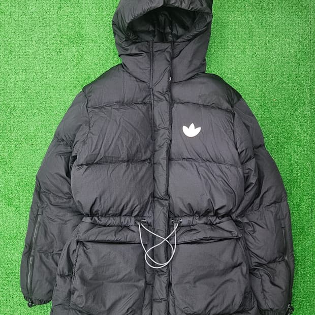 아디다스 여성 블랙후드 덕다운 패딩 블랙 M