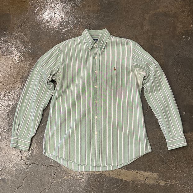 폴로 랄프로렌 스트라이프 셔츠 그린 M