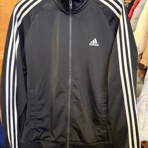 아디다스 삼선 블랙 져지
