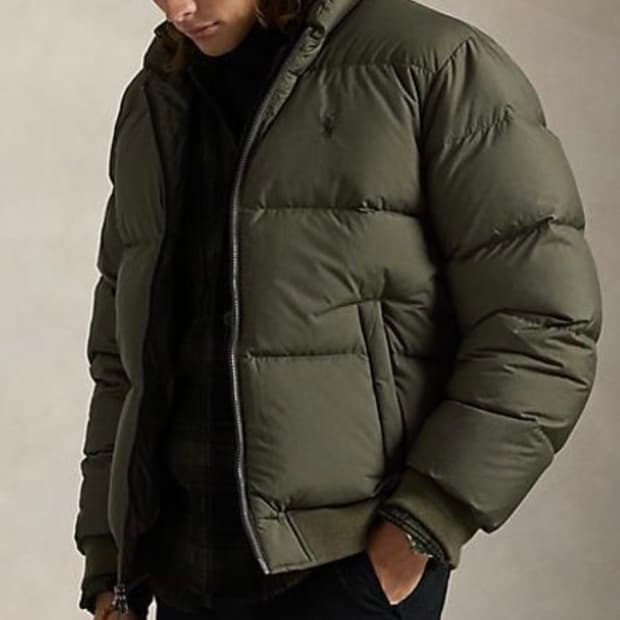 폴로 립스탑 다운 패딩 m