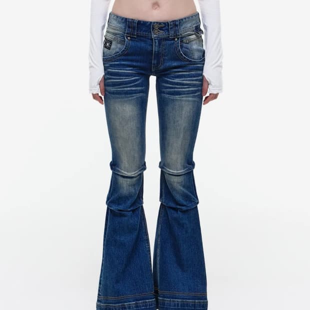 오퍼스0012 09 STUNNER FLARE DENIM PANTS M/B