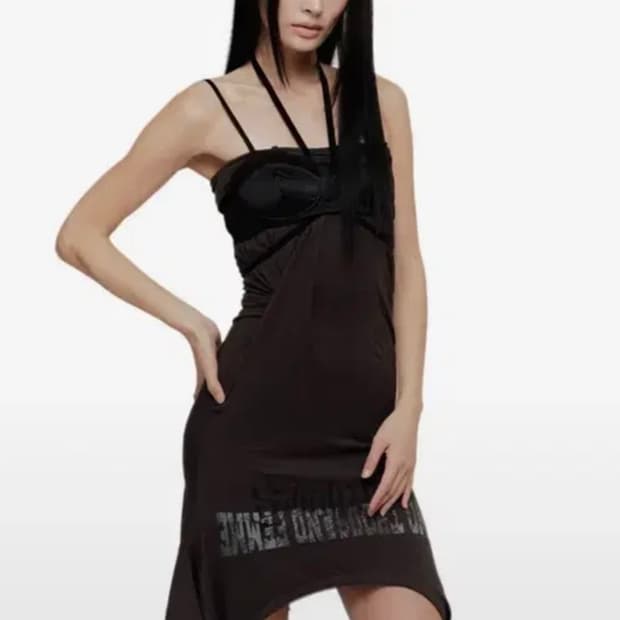 2000아카이브스 원피스 draped tee skirt 블랙