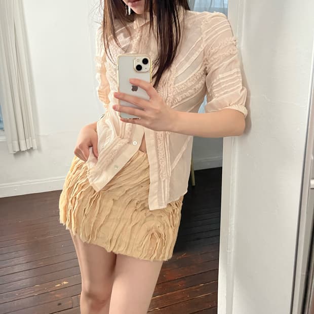러플 미니 스커트