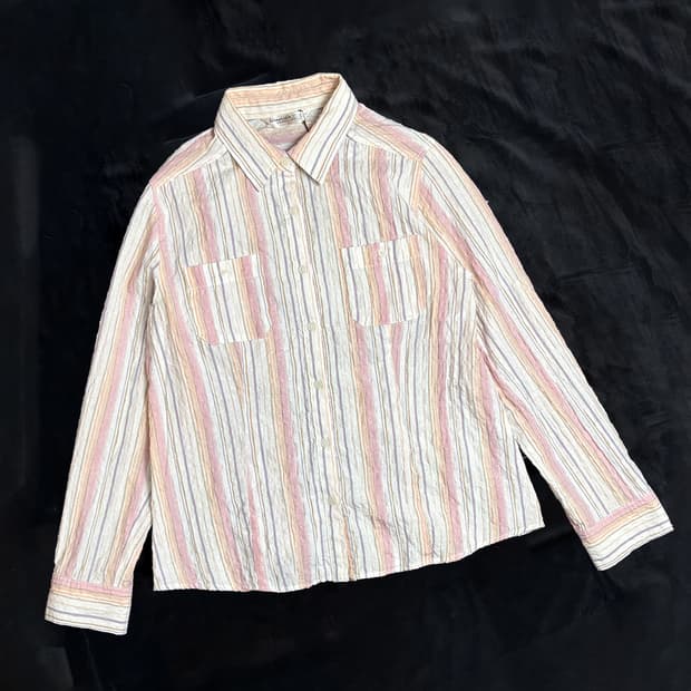 일본빈티지 SlowLife 세로 스트라이프 셔츠