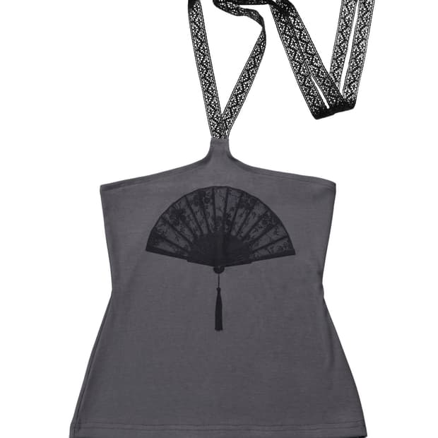 Lace Fan Halter Top 달링유어배드 홀터나시