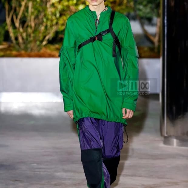 코트와일러 컬러 블록 와이드 트랙 카고 팬츠