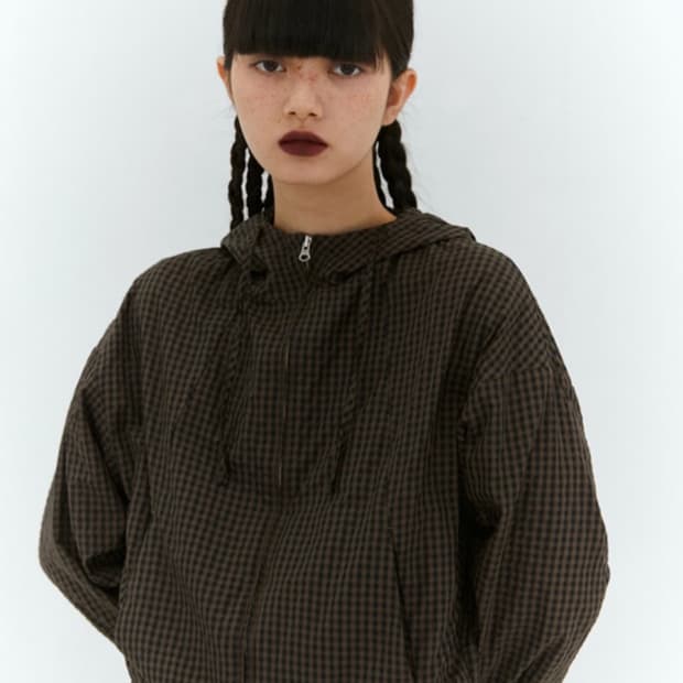 버뮬라 글로시 후디 아노락 카키브라운