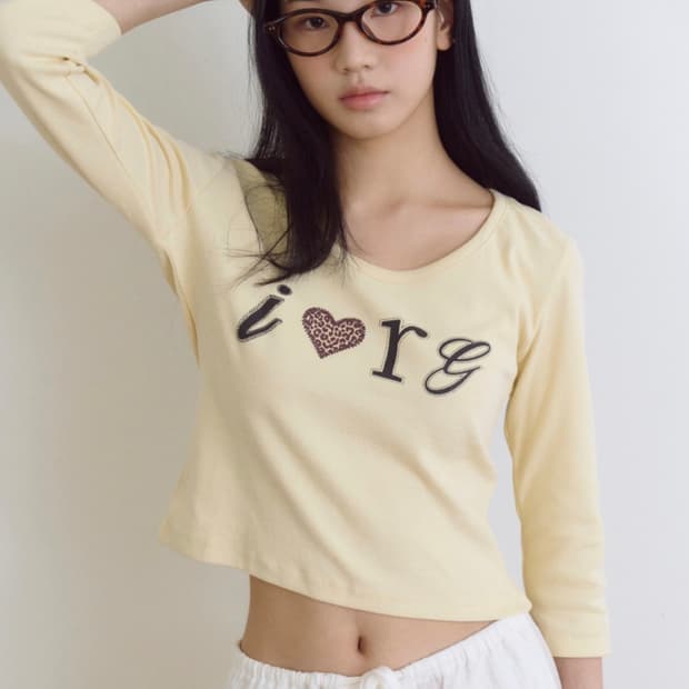 로긴앤로지 Leopard Point Long Sleeve Lemon