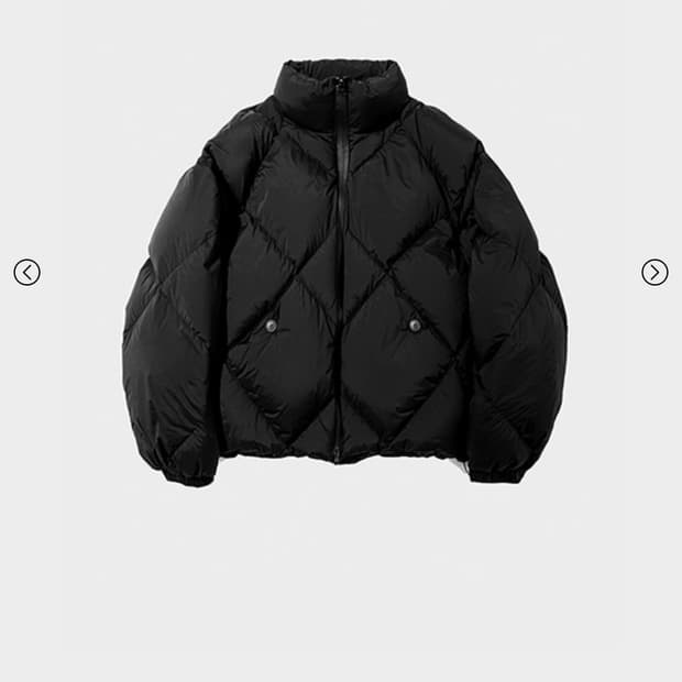 Cord 오브젝트 숏 패딩 블랙