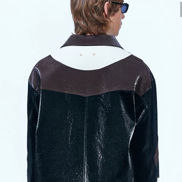 정가 45만원 앤더슨벨 레더 트러커 바시티 자켓 m사이즈