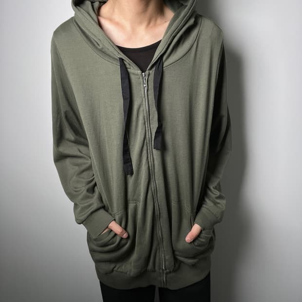 n'or label 카키 후드집업