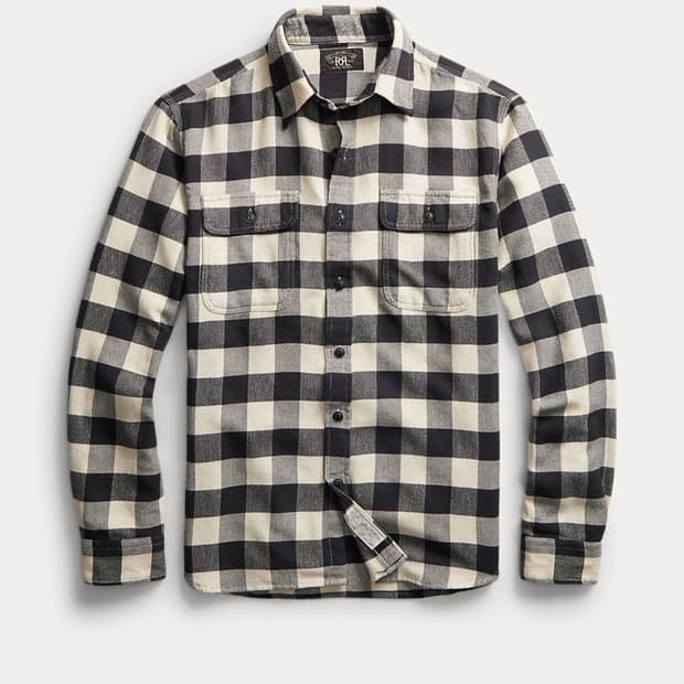 더블알엘 rrl 버팔로 체크 트윌 워크셔츠 L