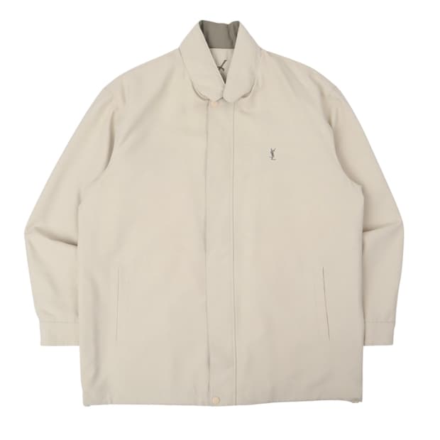 입생로랑 ysl 로고 아이보리 폴리 쉘 자켓