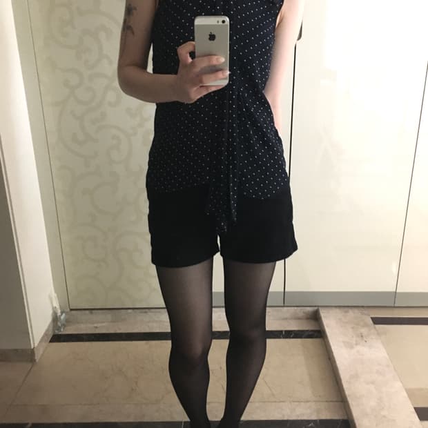 Vintage Navy Dot Tie sleeveless