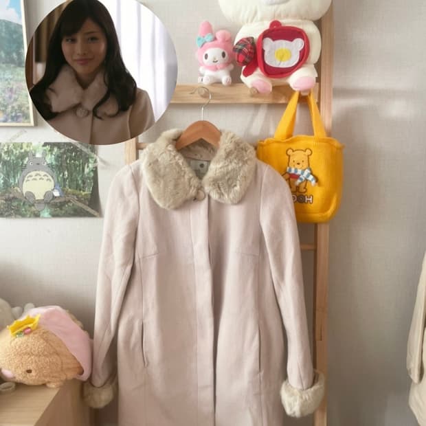 모리걸 빈티지 사토미 어스뮤직 카라 퍼 코트 🤍🤍