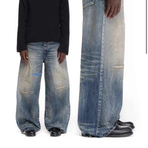 [신품] 노페이스 스튜디오 브로큰 러스트 페이딩 데님 M 