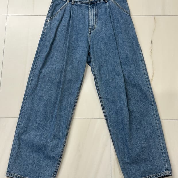 [M] 유스 스트럭쳐 와이드 데님 팬츠