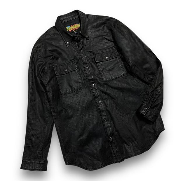 Easy riders dark western leather shirt