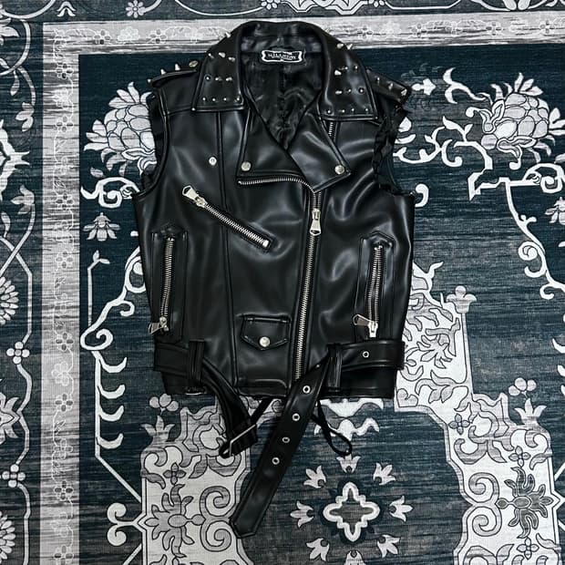 Jpn 00s Vkei stud rider vest 펑크 빈티지