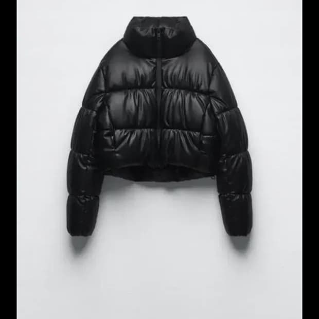 자라 레더 숏패딩 새상품